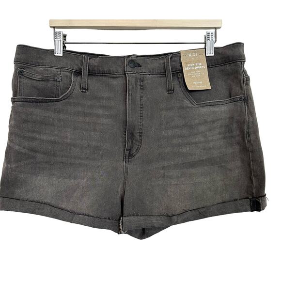 Madewell Pants - Madewell Womens Size 33 High-Rise Denim Shorts Charcoal New